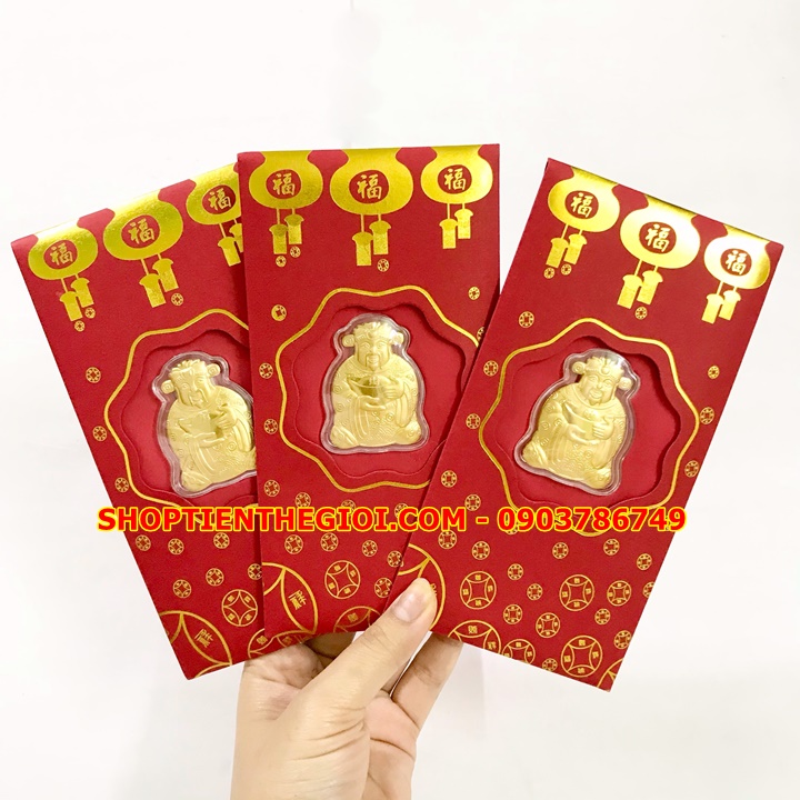 Bao Lì Xì Thần Tài Mạ Vàng 24K - SP000279